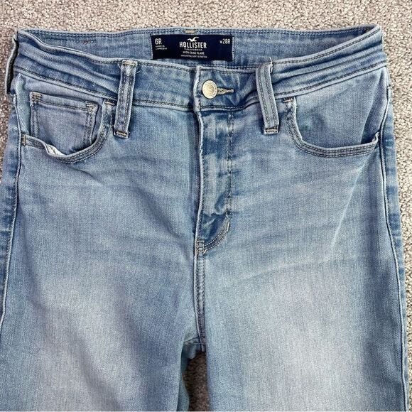 Hollister Jeans Women's 28 Blue Flare High Rise Light Wash Soft Stretch - Picture 2 of 11